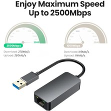 USB To Ethernet 2500MBPS 2.5g Lan Internet Çevirici Dönüştürücü Adaptör