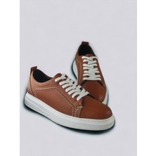 Rodexxo Unisex Deri Hafif Poli Yazlık  Dikişli Taban Beyaz Bağcıklı Erkek Kadın Sneaker Ayakkabı