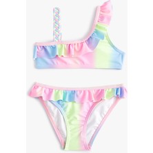 Koton Bikini Takımı Fırfırlı Tek Omuz Ince Askılı