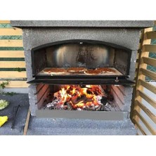 Barbekü Özkoca Mangal Barbekü 90 Lık Fırınlı ve Masalı Kırmızı Model