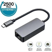 USB Type C To Ethernet 2500MBPS 2.5g Internet Çevirici Dönüştürücü Adaptör