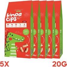 Slimplus 5 Paket 20G Sade Kinoa Cipsi For Kids Glutensiz Vegan Yağsız Cips Çocuklara Özel Ambalaj Sevimli Dinozor