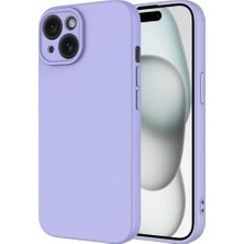 Case World Apple iPhone 15 Plus Kapak Içi Kadife Kamera Korumalı Lansman Silikon Kılıf - Lila