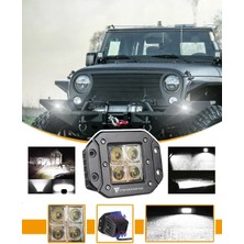 C9 Off Road 4 Ledli Gömme Beyaz Sis Lambası Uyumlu 12-24 Volt 4 Adet