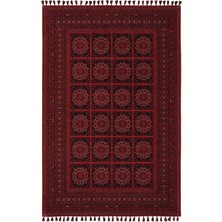 Cool Halı Atlas 03 Kırmızı Mutfak Halısı Yıkanabilir Halı Kaymaz Taban Yolluk Afgan Halısı Salon Halısı