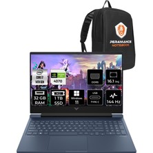 Hp Victus 16 Intel Core I7 14700HX 32GB 1tb SSD RTX4070/8GB 144Hz 16.1" Fhd W11H Taşınabilir Bilgisayar & Per4 Çanta 9J221EAPN358