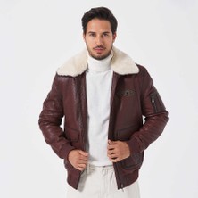 Tergan Kahve Deri-Kürk Erkek Mont - E23KDM310496-R4W