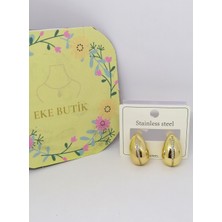 Eke Butik Çelik Damla Taşlı B.ven.ta Çivili Küpe