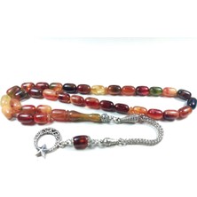 İskeçe Tesbih Gümüş Kaplama Püsküllü Kuru Tornalı Çift Cilalı Katalin Sertifikalı 4450