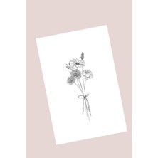 Emtory Home 25 Adet Flower Tebrik Kartı - Toka Kartı - Çiçekli Teşekkür Kartı - Kuşe Kart 10X15CM