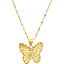 İryum 22 Ayar Kelebek Altın Kolye