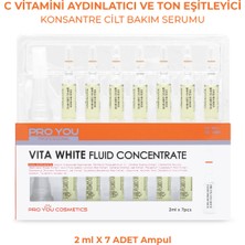 Pro You Cosmetics Pro You Professıonal Vita White Fluid Concentrate Parlak Cilt Için Aydınlatıcı Ampul 2 ml x 7 Adet