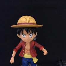 Junjue Tek Parça Yeni Dünya Q Versiyonu Shf Eklemler Hareketli Hasır Şapka Luffy Kutulu El Ofis Süsleme Modeli (Yurt Dışından)