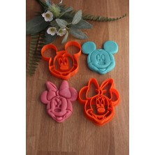 3D Layer Craft Mickey ve Minnie 2'li Set Kurabiye Kalıbı ve Hamur Şekillendirici