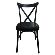 Alkur Home Line Sungur Çapraz Metal Thonet Siyah 2 Li Sandalye