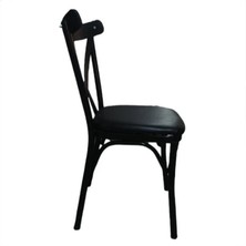 Alkur Home Line Sungur Çapraz Metal Thonet Siyah 2 Li Sandalye