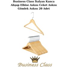 Manken İstanbul Business Class 45 cm Italyan Kanca 20 Adet Ceket Askısı Buluz Askısı Elbise Askısı Ahşap Askı