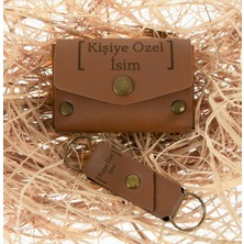 Miaju Kahve Renk Isme Özel Deri Cüzdan ve Anahtarlık Takım, Yüksek Kalite Aksesuar