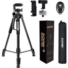 Profesyonel Telefon Tutucu Hediyeli Bluetooth Uzaktan Kumandalı Taşınabilir Zomei ZM-1200 Tripod