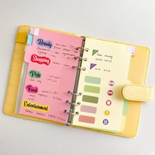 Bifeng Shop Mavi Stil A7 A5 A6 A7 Macaron Renk 6 Halka Bağlayıcı Pu Klipsli Defter Deri Gevşek Yaprak Defter Kapağı Defterler Dergisi Kawaii Kırtasiye (Yurt Dışından)