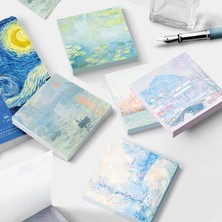 Bifeng Shop No.4 Stili Boyama Bloknot Monet Van Gogh Yapışkan Olmayan Not Çıkartması Scrapbooking Dıy Not Defteri Günlüğü Kırtasiye Okul Malzemeleri (Yurt Dışından)