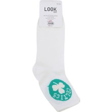 Look Socks Celtics Desenli Beyaz Kolej Çorap 3 Çift