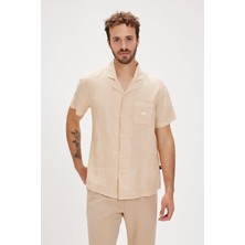 Bad Bear Lyne Bej Kısa Kollu Erkek Gömlek