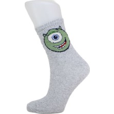 Look Socks Yeşil Uzaylı Canavar Göz Karakter Desenli Kolej Çorap 3 Çift