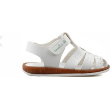 Benetton Patik Sandalet Suni Deri Beyaz