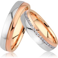 İryum  Pırlanta Çift Alyans- Nişan Yüzüğü