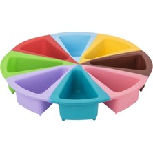 Silikon Karışık Renkli Dilimli Yuvarlak Kek Kalıbı 27X27X4.3 cm