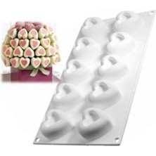 Silikon Kek Kalıbı 10 Lu Dolgulu Kalp 30 x 17,5 cm
