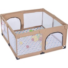 Hoffie Playard Basket Potalı Güvenli Bebek ve Çocuk Oyun Alanı Oyun Parkı 125X125 Oyun Matı ve Topları