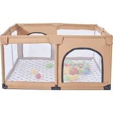 Hoffie Playard Basket Potalı Güvenli Bebek ve Çocuk Oyun Alanı Oyun Parkı 125X125 Oyun Matı ve Topları