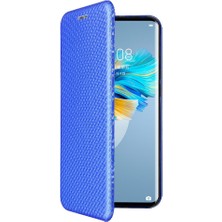 YH Mall Huawei Mate 40 Pro Için Kılıf Manyetik Karbon Fiber Kart Tutucu ile Folyo (Yurt Dışından)