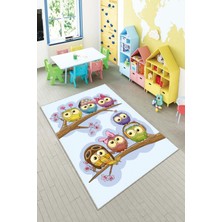 Pelangi Ekonomik Desenli Renkli Dijital Baskı Yıkanabilir Kaymaz Taban Modern Çocuk Halısı.(Süngersiz)