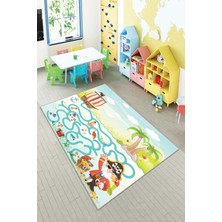 Pelangi Ekonomik Desenli Renkli Dijital Baskı Yıkanabilir Kaymaz Taban Modern Çocuk Halısı.(Süngersiz)