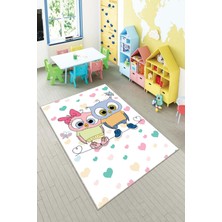 Pelangi Ekonomik Desenli Renkli Dijital Baskı Yıkanabilir Kaymaz Taban Modern Çocuk Halısı.(Süngersiz)