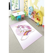 Pelangi Desenli Renkli Dijital Baskılı Yıkanabilir Kaymaz Taban Modern Mutfak Halısı (Süngersiz)