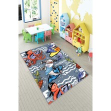 Pelangi Desenli Renkli Dijital Baskılı Yıkanabilir Kaymaz Taban Modern Mutfak Halısı (Süngersiz)