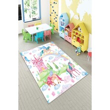 Pelangi Desenli Renkli Dijital Baskılı Yıkanabilir Kaymaz Taban Modern Mutfak Halısı (Süngersiz)