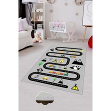 Pelangi Desenli Renkli Dijital Baskılı Yıkanabilir Kaymaz Taban Modern Mutfak Halısı (Süngersiz)