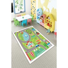 Pelangi Desenli Renkli Dijital Baskılı Yıkanabilir Kaymaz Taban Modern Mutfak Halısı (Süngersiz)