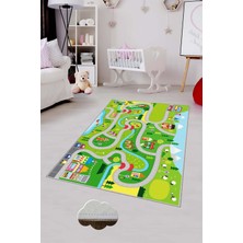 Pelangi Desenli Renkli Dijital Baskılı Yıkanabilir Kaymaz Taban Modern Mutfak Halısı (Süngersiz)