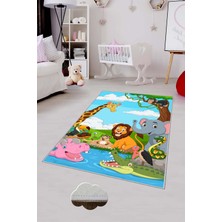 Pelangi Desenli Renkli Dijital Baskı Yıkanabilir Kaymaz Taban Modern Çocuk Halısı ve Yolluk.