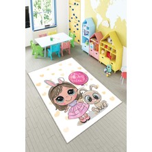 Pelangi Ekonomik Desenli Renkli Dijital Baskı Yıkanabilir Kaymaz Taban Modern Çocuk Halısı.(Süngersiz)