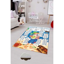 Pelangi Desenli Renkli Dijital Baskılı Yıkanabilir Kaymaz Taban Modern Mutfak Halısı (Süngersiz)