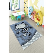 Pelangi Ekonomik Desenli Renkli Dijital Baskı Yıkanabilir Kaymaz Taban Modern Çocuk Halısı.(Süngersiz)