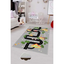 Pelangi Desenli Renkli Dijital Baskılı Yıkanabilir Kaymaz Taban Modern Mutfak Halısı (Süngersiz)