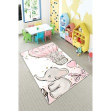 Pelangi Desenli Renkli Dijital Baskılı Yıkanabilir Kaymaz Taban Modern Mutfak Halısı (Süngersiz)